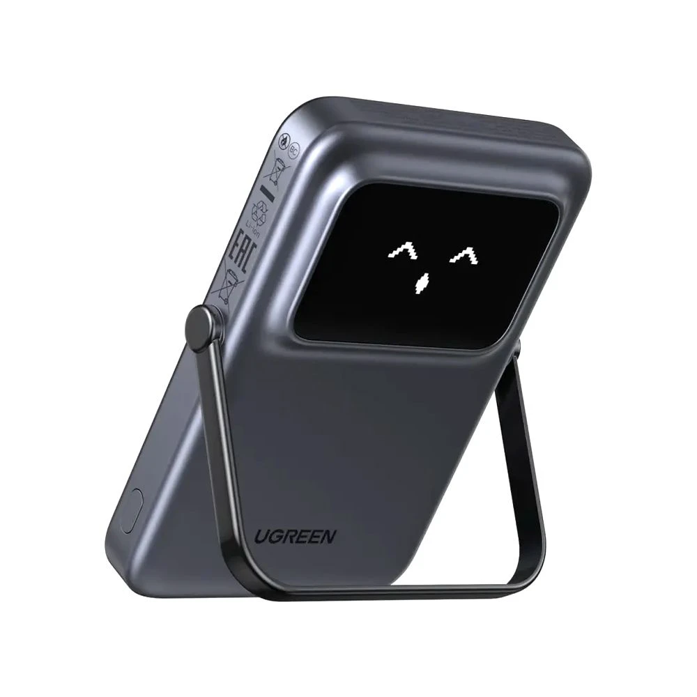 Ugreen power bank uno series магнитный беспроводной с подставкой 5000mah, 7.5/20w, космический серый 3