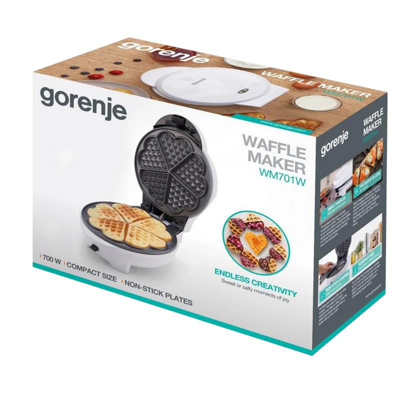 Вафельница gorenje wm701w, белый 3