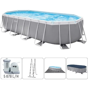 Intex piscină prism frame oval  503x274x122сm, 13365l, cadru metalic