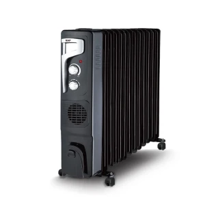 Raf oil radiator + turbo fan r.1329b, 13 sections, 2900w, black