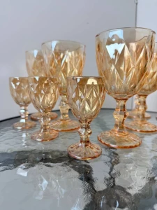 Set pahare cu picior 12 buc, culoare aurie (champagne) 320+50 ml (blb-002) Thumbnail 2