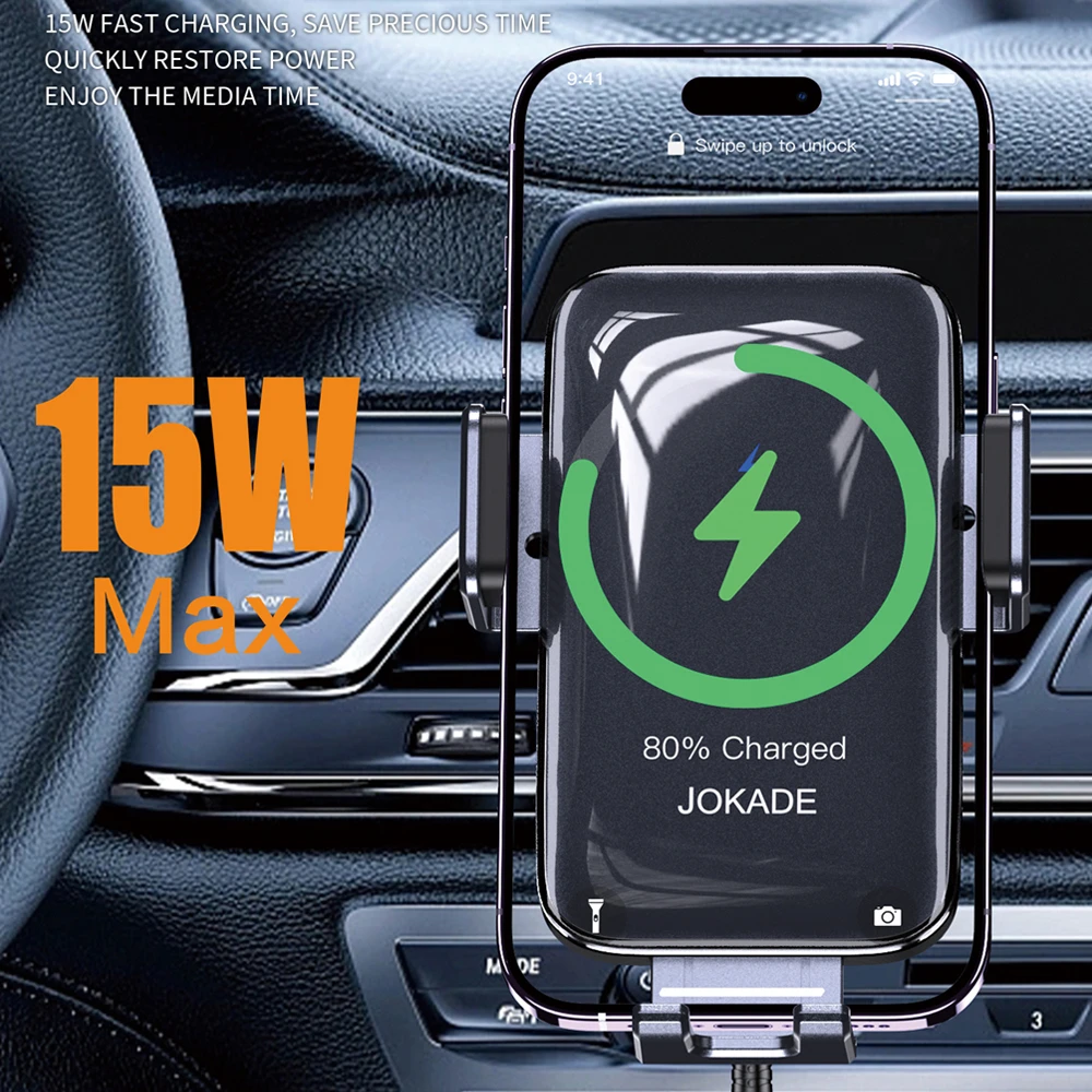 Автомобильный держатель jokade jh044 с беспроводной зарядкой, черный 2
