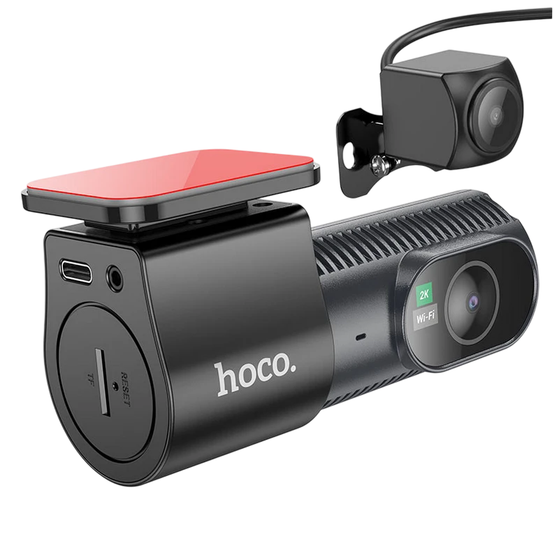 Set dash cam față și spate hoco dv8, negru 6