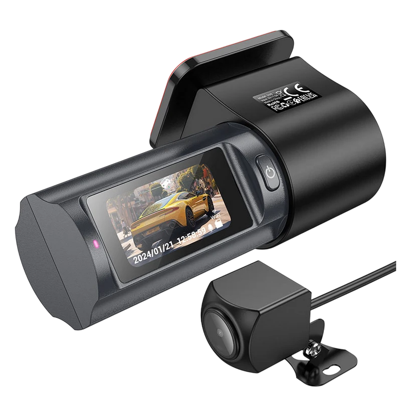 Set dash cam față și spate hoco dv8, negru 3