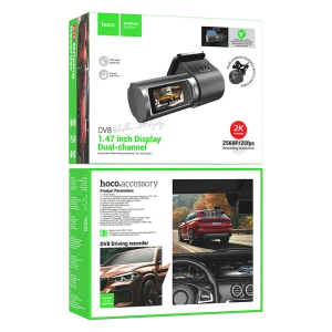 Set dash cam față și spate hoco dv8, negru Thumbnail 4