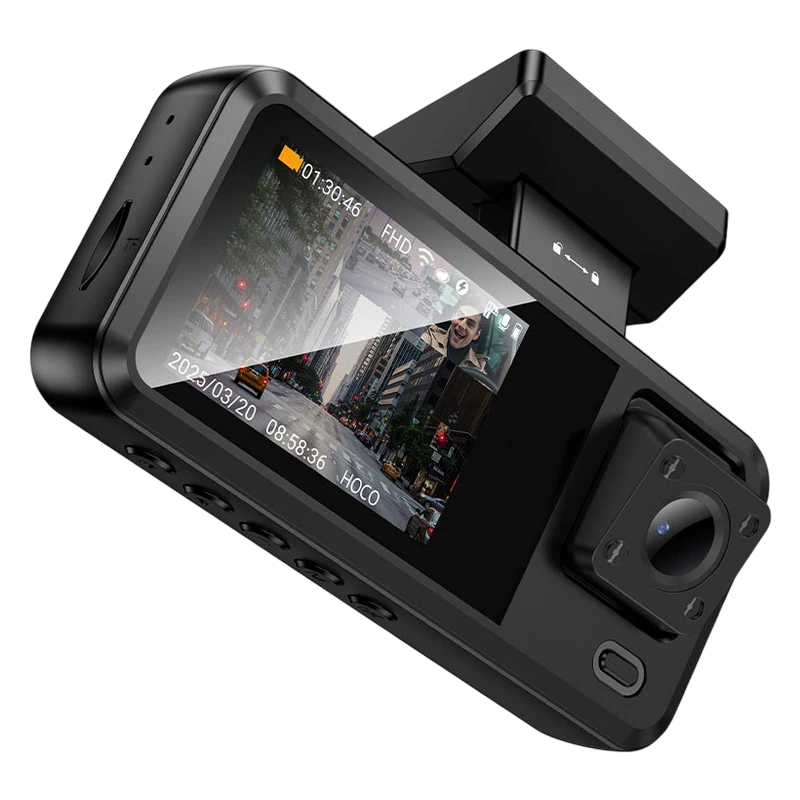 Комплект видеорегистраторов передней и задней панели автомобиля hoco dv15, черный 5