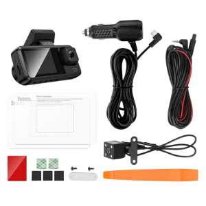 Комплект видеорегистраторов передней и задней панели автомобиля hoco dv15, черный Thumbnail 7