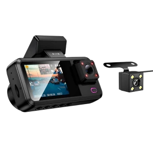 Комплект видеорегистраторов передней и задней панели автомобиля hoco dv15, черный