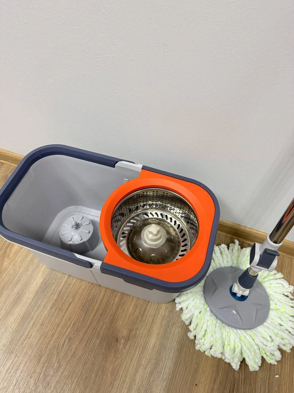 Швабра с ротационным ведром, микрофибра + металлическая ручка (xyj-x2) 7