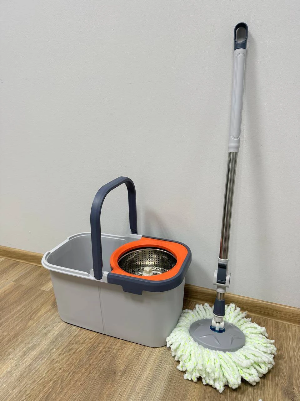 Швабра с ротационным ведром, микрофибра + металлическая ручка (xyj-x2) 2