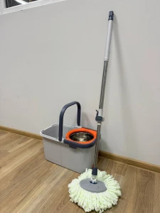 Швабра с ротационным ведром, микрофибра + металлическая ручка (xyj-x2) Thumbnail 3
