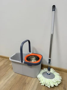 Швабра с ротационным ведром, микрофибра + металлическая ручка (xyj-x2) Thumbnail 2