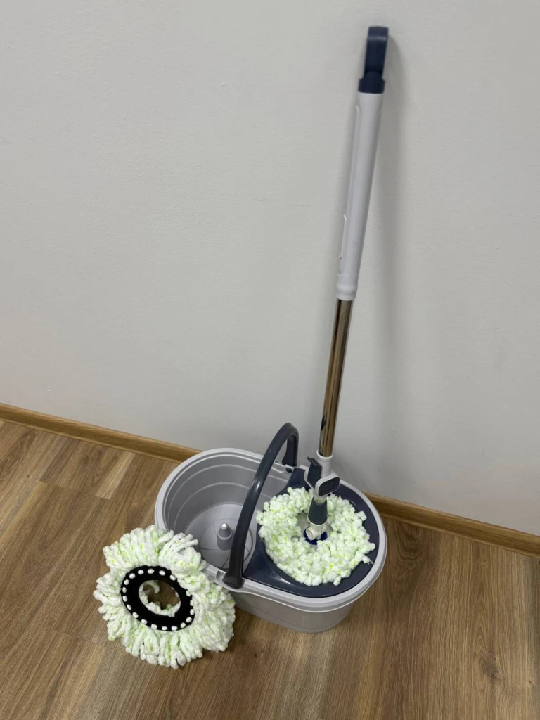 Ротационный набор швабра с ведром и отжимом из нержавеющей стали (xyj-v6) 2