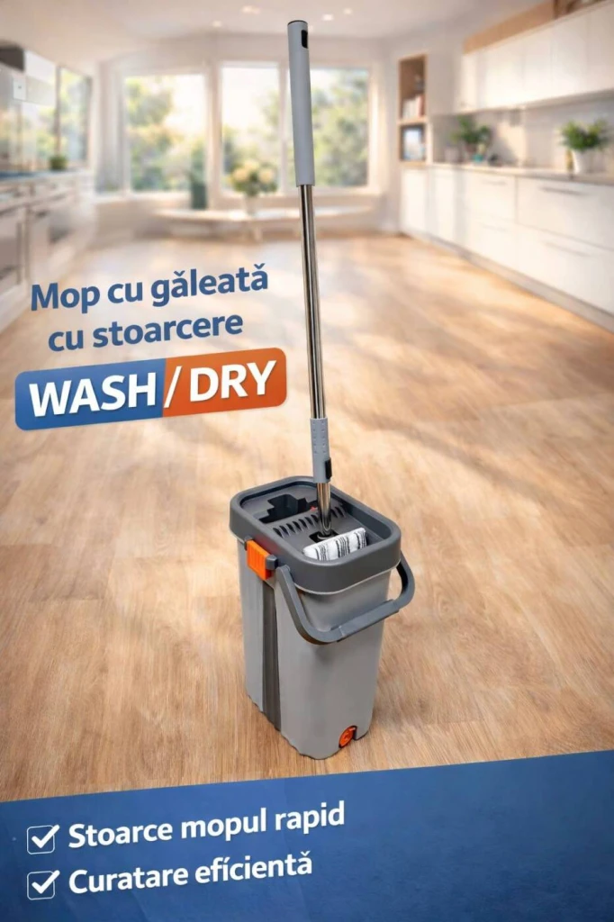 Швабра с ведром и отжимом wash/dry 40x27x20cm (xyj-j6) 2