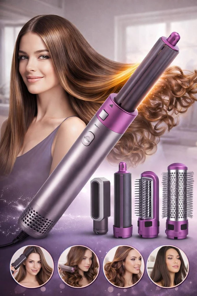 Perie pentru păr 5 in 1, styler multifuncțional cu aer cald, 1000w (tp-5+1) 4