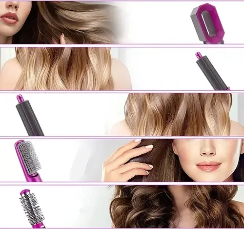Perie pentru păr 5 in 1, styler multifuncțional cu aer cald, 1000w (tp-5+1) 5