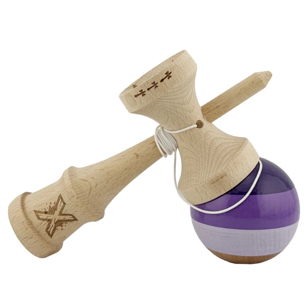 "kendama flippy x original", profesională, rulment metalic, ața 55 cm, ultra aderent, cupe mari, 7 х 6 х 18 cm, violet-liliac 6