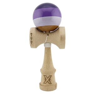 "kendama flippy x original", profesională, rulment metalic, ața 55 cm, ultra aderent, cupe mari, 7 х 6 х 18 cm, violet-liliac Thumbnail 2