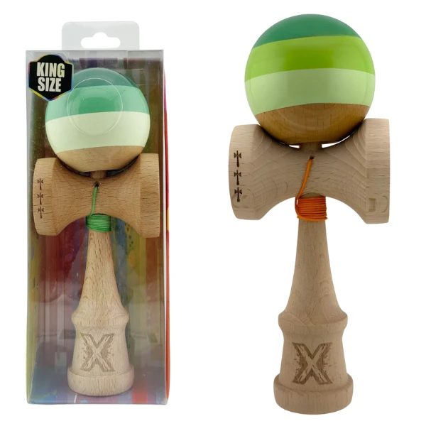 "kendama flippy x original", profesională, rulment metalic, ața 55 cm, ultra aderent, cupe mari, 7 х 6 х 18 cm, verde mix 2