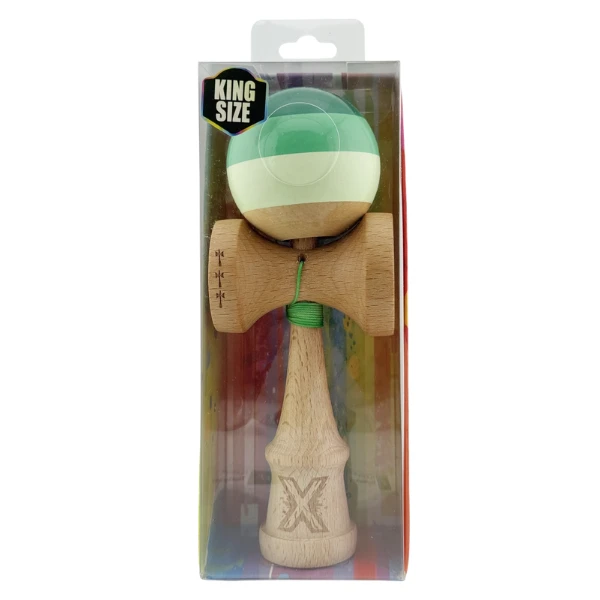 "kendama flippy x original", profesională, rulment metalic, ața 55 cm, ultra aderent, cupe mari, 7 х 6 х 18 cm, verde mix 3
