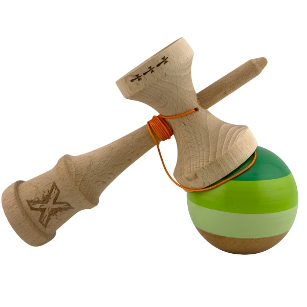 "kendama flippy x original", profesională, rulment metalic, ața 55 cm, ultra aderent, cupe mari, 7 х 6 х 18 cm, verde mix 9