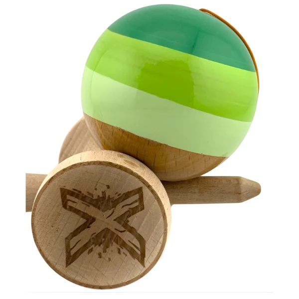 "kendama flippy x original", profesională, rulment metalic, ața 55 cm, ultra aderent, cupe mari, 7 х 6 х 18 cm, verde mix 8