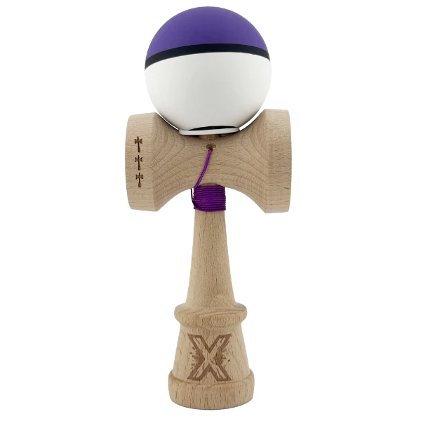 «kendama super sticky x original», rulment metalic, ața 62/65 cm, king size 7.5 x 6 x 18 cm, mov-alb 2