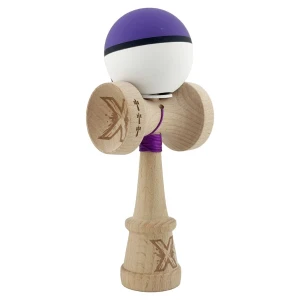 «kendama super sticky x original», rulment metalic, ața 62/65 cm, king size 7.5 x 6 x 18 cm, mov-alb Thumbnail 4