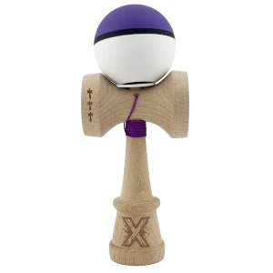 «kendama super sticky x original», rulment metalic, ața 62/65 cm, king size 7.5 x 6 x 18 cm, mov-alb Thumbnail 2