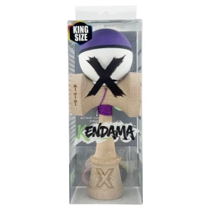 «kendama super sticky x original», rulment metalic, ața 62/65 cm, king size 7.5 x 6 x 18 cm, mov-alb Thumbnail 3