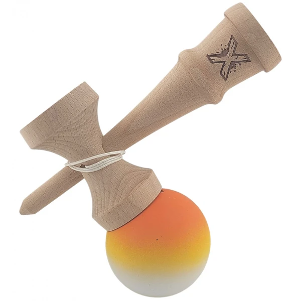 "kendama flippy x original", profesională, 7 х 6 х 18 cm, ața 35 cm, gradient portocaliu-alb 4