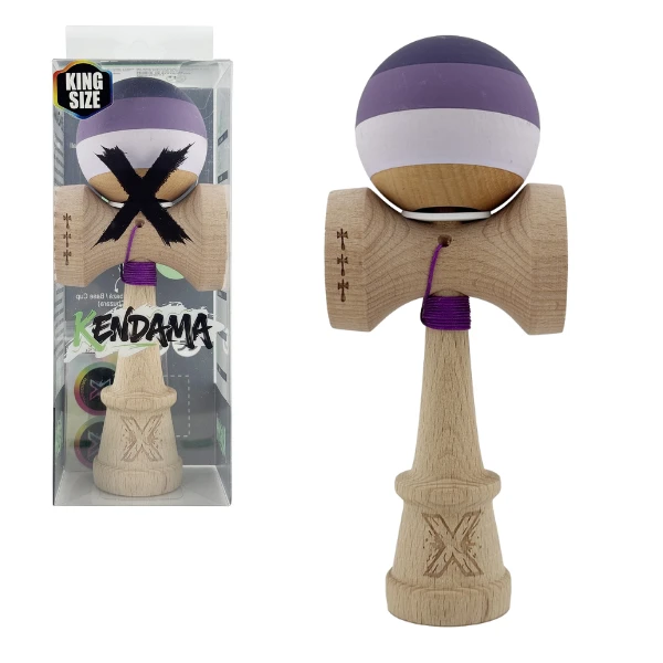 «kendama super sticky x original», rulment metalic, ața 62/65 cm, king size 7.5 x 6 x 18 cm, lilă 2