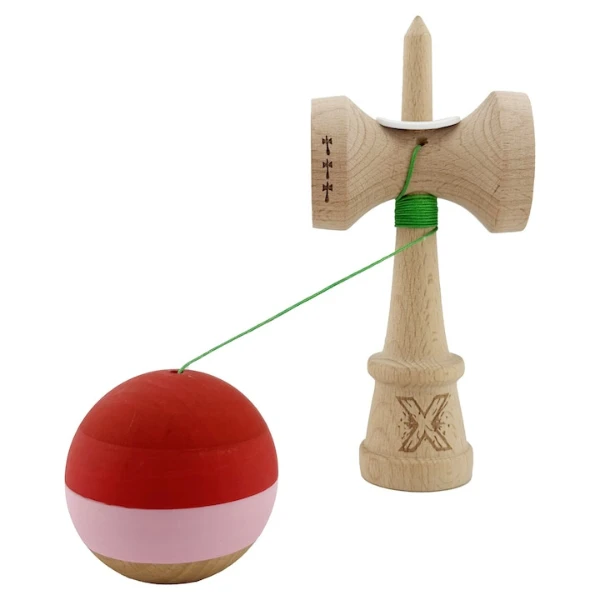 «kendama super sticky x original», rulment metalic, ața 62/65 cm, king size 7.5 x 6 x 18 cm, roșu-roz 6