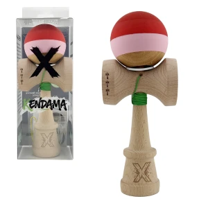 «kendama super sticky x original», rulment metalic, ața 62/65 cm, king size 7.5 x 6 x 18 cm, roșu-roz