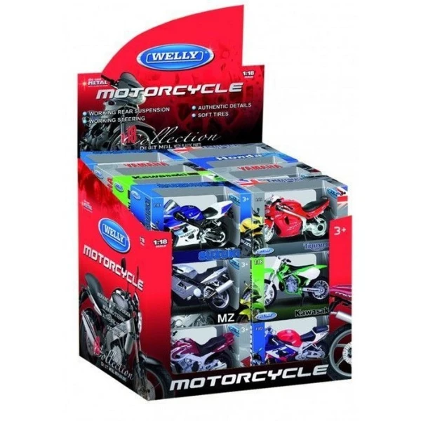 Motociclete metalice de colecție 1:18 welly, 6 modele (25a) 3