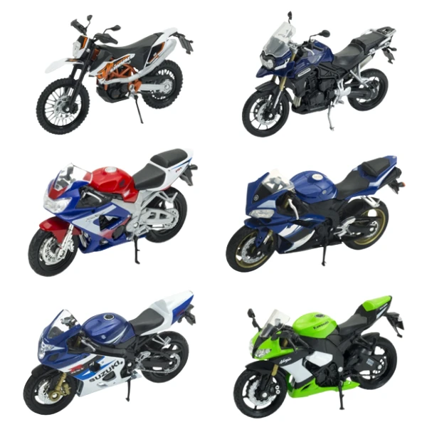 Motociclete metalice de colecție 1:18 welly, 6 modele (25a) 2