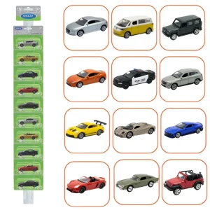 Mașini metalice de colecție 1:60 welly, 12 modele blister (25a)