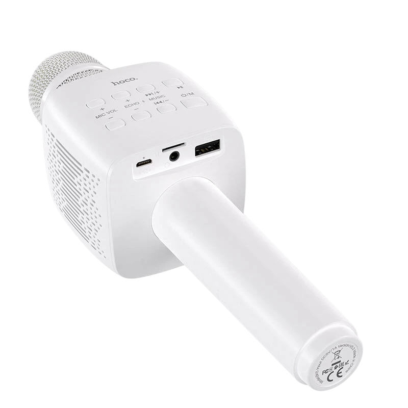 Караоке микрофон hoco bk5, беспроводной, белый 3