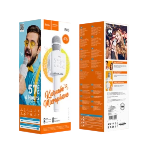 Караоке микрофон hoco bk5, беспроводной, белый Thumbnail 2