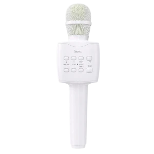 Караоке микрофон hoco bk5, беспроводной, белый