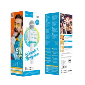Караоке микрофон hoco bk5, беспроводной, синий Thumbnail 6