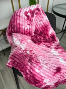 Patura pufoasa model linii, roz - visiniu, 200×230 cm (ge3456) Thumbnail 2