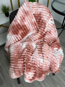 PATURA PUFOASA MODEL LINII, ROZ - MARO DESCHIS, 200×230 CM (GE3456)