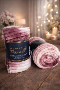 PATURA PUFOASA MODEL DUNGI, ROZ - MAROU, 200×230 CM (GE3457)