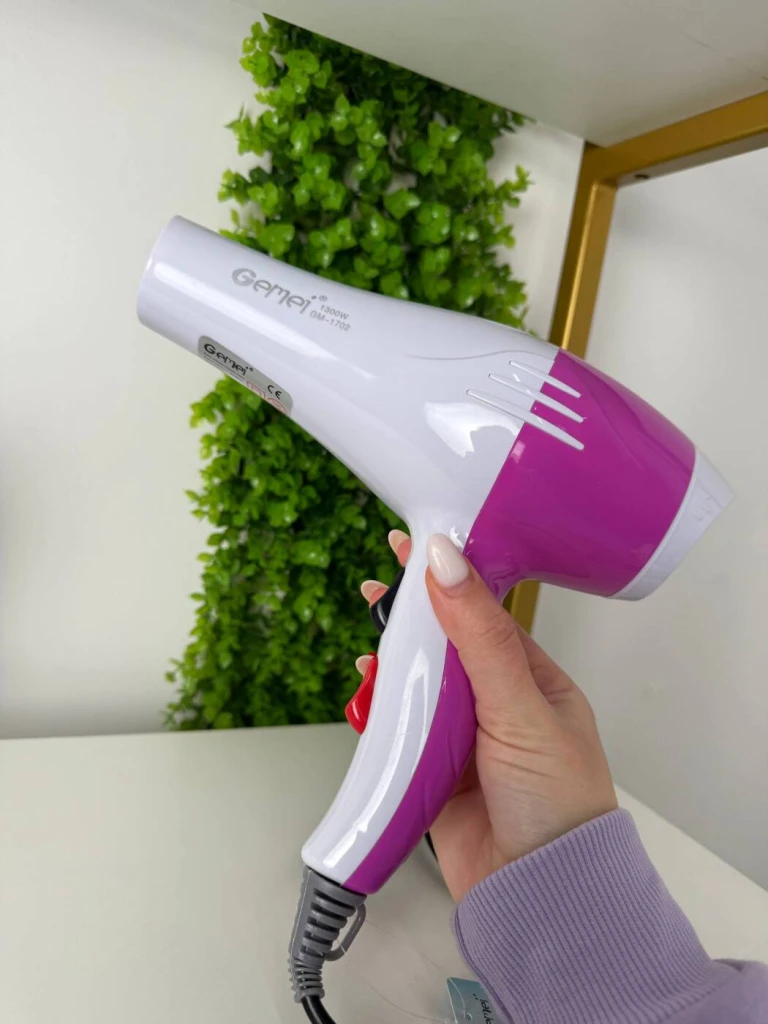 Uscator de par gemei, 1300w, alb-roz (gm-1702) 6