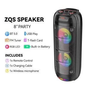 Портативная караоке-колонка sing-e, 16000w pmpo, чёрная, rgb led (zqs8270) Thumbnail 4