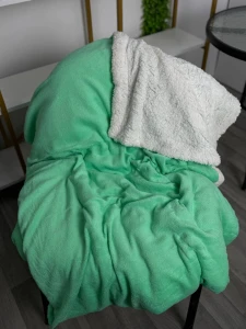 PATURA GROASA CU BLANITA, VERDE - ALB, 200×230 CM ( GE3453 )