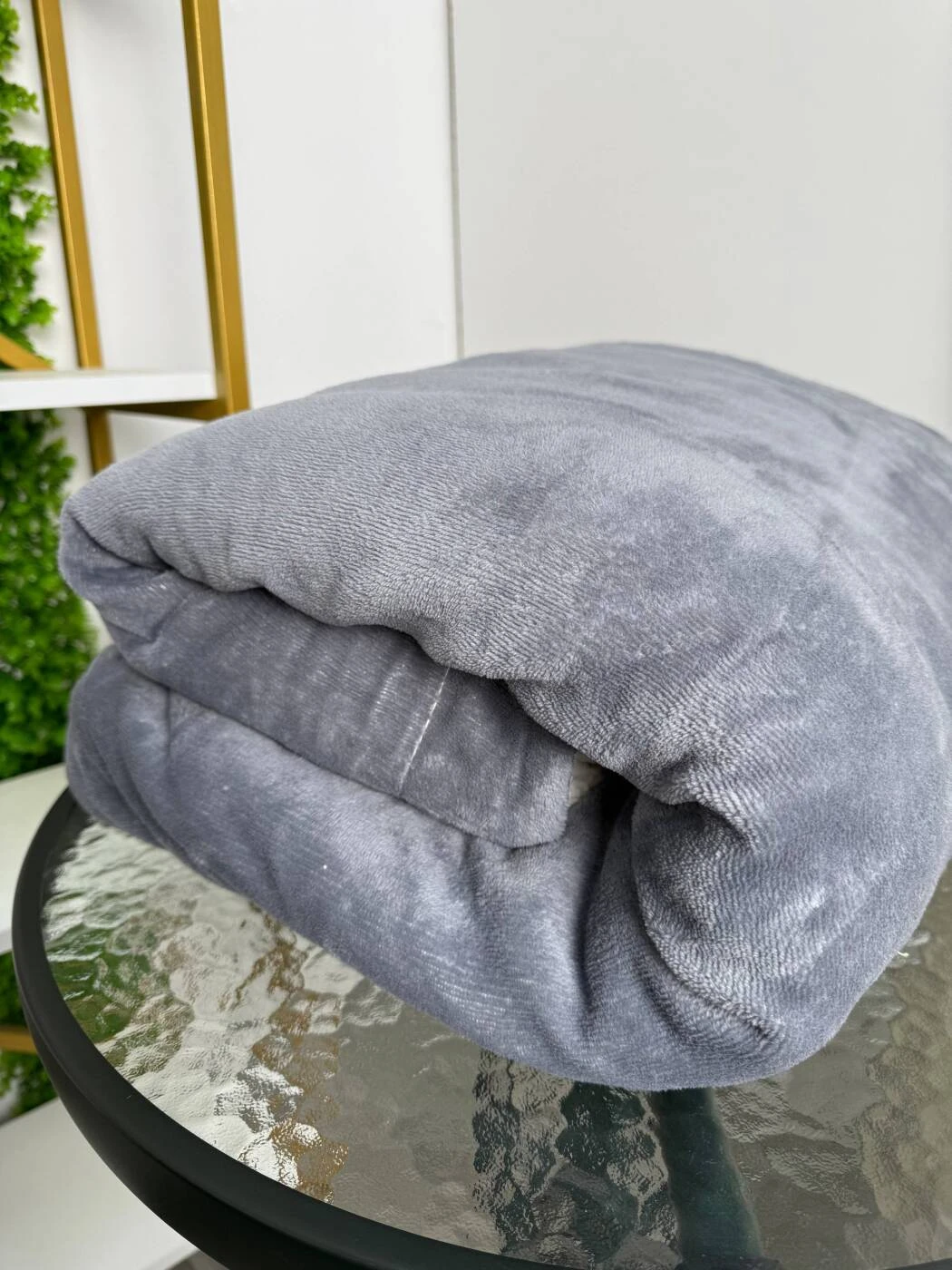 Patura groasa cu blanita, gri grafit - alb, 200×230 cm ( ge3453 ) 3