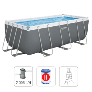 Bestway piscină power steel 412x201x122cm, 8124l, carcas metal