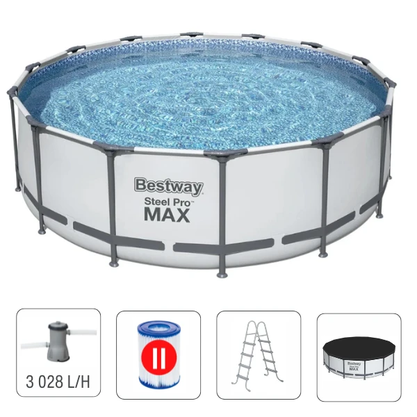 Bestway piscină steel pro max 427х122 cm, 15232 l, cadru metalic 2